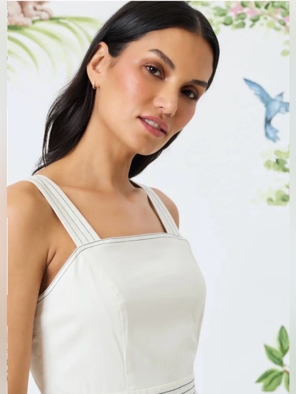 Women’s White Square-Neck A-Line Dress - Picture 3 of 4